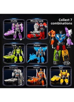 Generic Yuexing Sea, Land And Air Deformation Robot Seven-in-one Aircraft Tank King Kong Can Be Assembled With Children's Boy Toys-Color:(alloy Version) Yuexing Fire Transformation Team 6-in-1 Robot [high-end Gift Box]  - Image 3