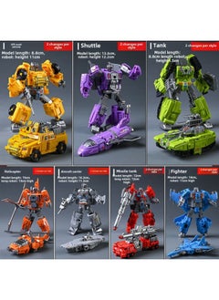 Generic Yuexing Sea, Land And Air Deformation Robot Seven-in-one Aircraft Tank King Kong Can Be Assembled With Children's Boy Toys-Color:(alloy Version) Yuexing Fire Transformation Team 6-in-1 Robot [high-end Gift Box]  - Image 4