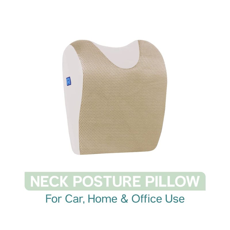 Back Good Car Neck Rest Pillow | 5-Year Warranty | Premium Ortho Designed Memory Foam Neck Support Cushion | Ergonomic Neck & Shoulder Support | Neck & Cervical Pain Relief, Car Seat (Beige) - Image 2