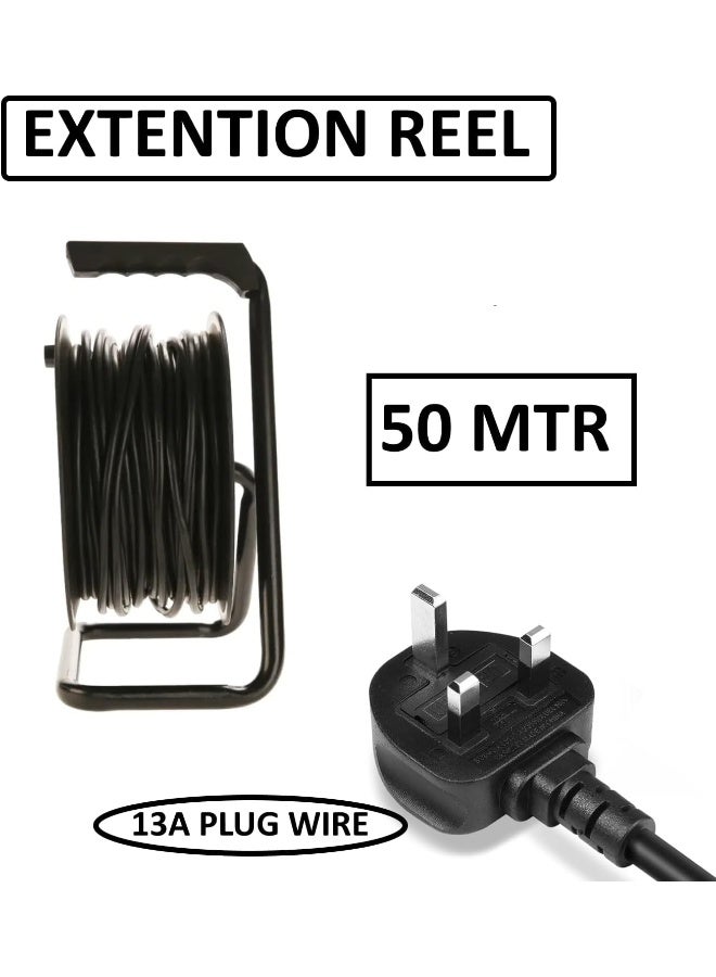 melfi Melfi Heavy Duty Outdoor Extension Lead Reel With 4 Sockets, Thermal Cut-Out Protection, And Winding Handle  Ideal For Garden, Lawn Mower, And Office Use, 13A Fused Uk Plug (50 Meter)  - Image 2