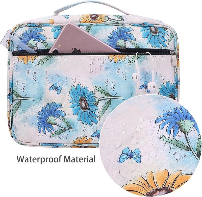 BOMKEE Colored Pencil Case 220 Slots Pencils/Gel Pens Organizer Waterproof Travel Case Zipper Carrying Portable Pencil Markers Pen Holder Bag for Painter Writers School Students (Bellis Perennis) - Image 5