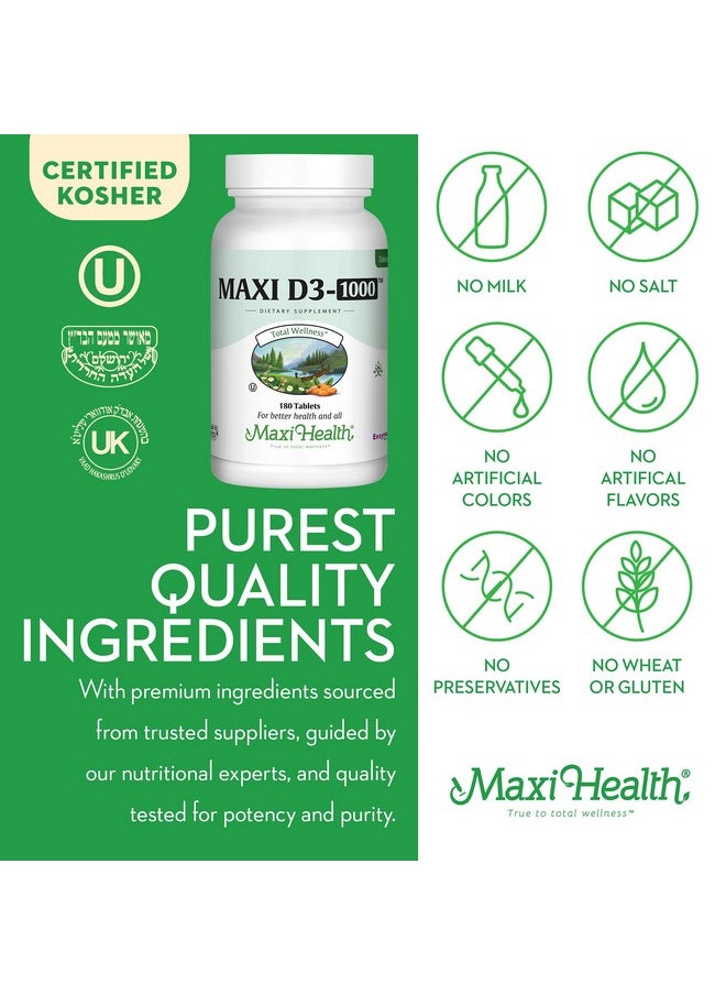 Maxi Health D3 1000 (180 Tablets Tablets)  - Image 5