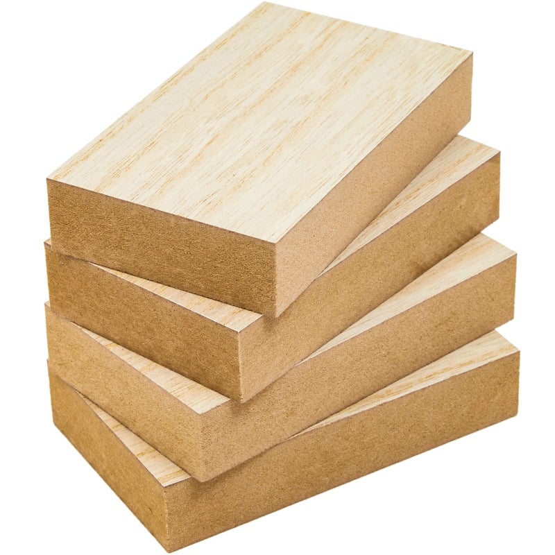Bright Creations Unfinished MDF Wooden Boards for Crafts  1 Inch Thick Rectangle Wooden Blocks 5 x 3 Inches Wood Block  Pack of 4