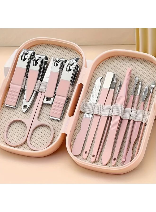Green 14pcs Stainless Steel Nail And Foot Care Tools Set With Portable Storage Box - Image 4