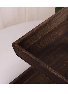 Cozy Nest Wooden 2-Tier Cupcake Stand, Rustic Pastry Holder Farmhouse Style Serving Tray Elegant Tiered Tray for Desserts Cakes Parties Celebrations & Special Occasions Dark Brown  - Image 5