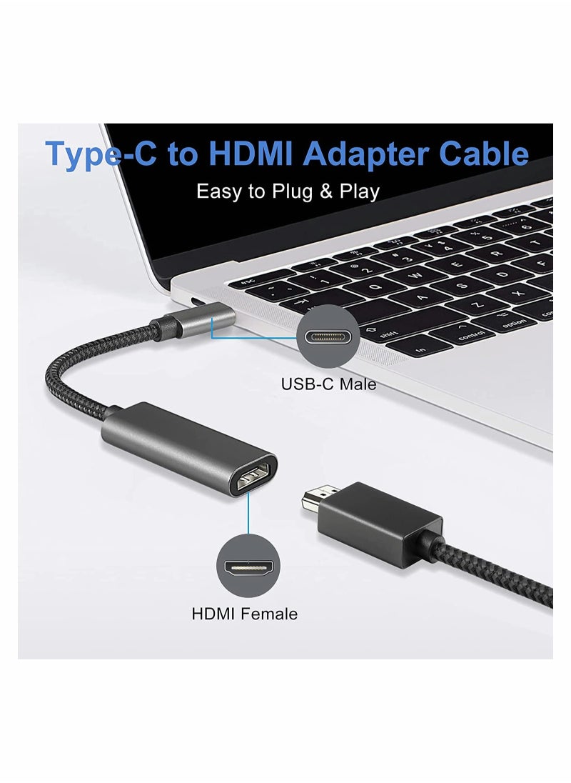 USB C to HDMI Adapter 4K 60Hz Type c to HDMI 4K Adapter USB C to 4K HDMI Digital AV Adapter Type C Thunderbolt 3/4 to HDMI Adapter with Video Audio Output for MacBook Air iPad Pro Surface Pro