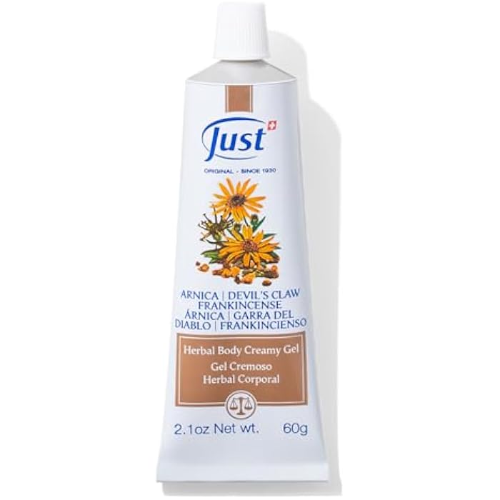SwissJust Swiss Just - Arnica Creamy Gel Devils Claw Frankincense Oil - 60 g | Smooth Texture For Targeted Massage On Wrists, Knees, Ankles, Neck And Back, Absorbs Quickly For Daily Body Care - Image 1