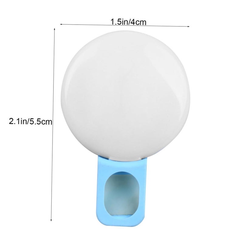 Portable LED Selfie Ring Lamp Mini Fill Light With Clip For Phone Laptop Blue - Image 3