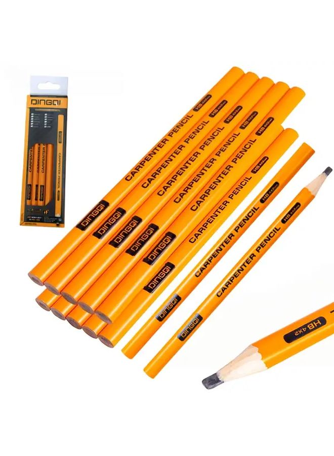 Orange Carpenter Pencils 12 Pcs Box Thick 2mm Lines For Woodworking Drafting - Image 2