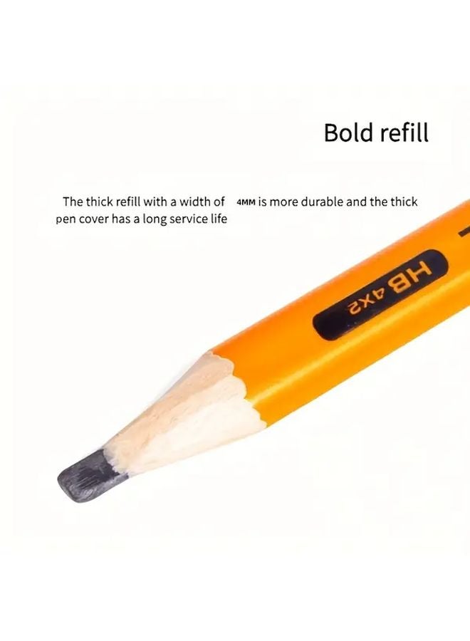 Orange Carpenter Pencils 12 Pcs Box Thick 2mm Lines For Woodworking Drafting - Image 3