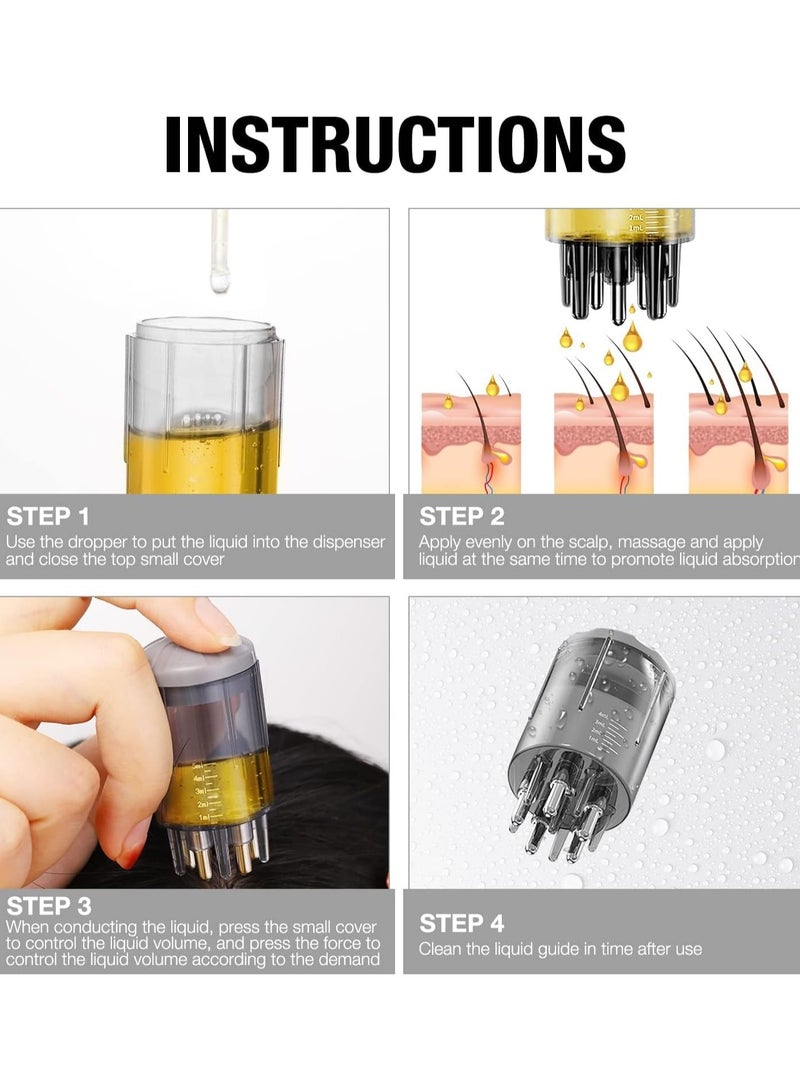مشط زيت فروة الرأس، مشط زيت فروة الرأس، مشط جذور الشعر السائل، مشط مصل رأس فروة الرأس، فرشاة ماجر، للمنزل والسفر علاج الشعر الأساسي، زجاجات مشط الزيت، نمو الشعر - Image 3
