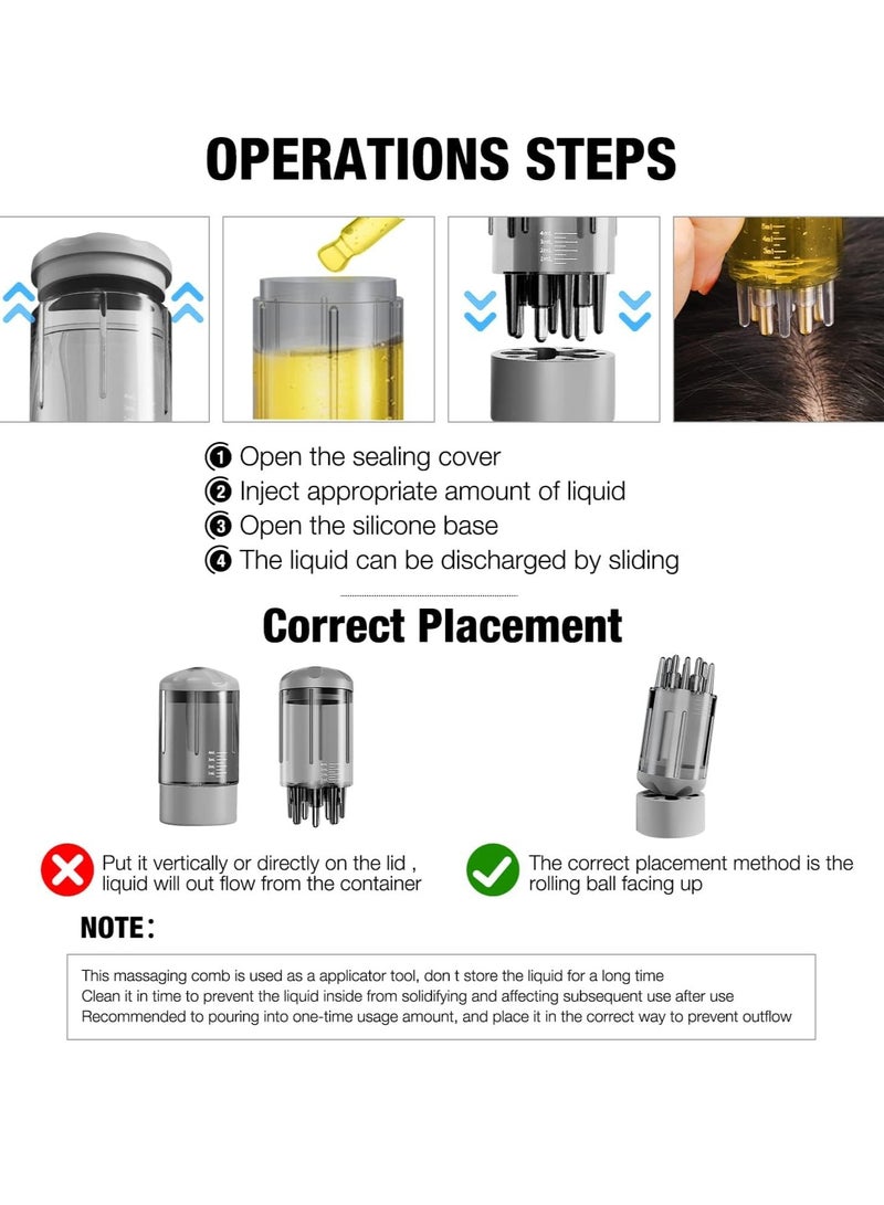 مشط زيت فروة الرأس، مشط زيت فروة الرأس، مشط جذور الشعر السائل، مشط مصل رأس فروة الرأس، فرشاة ماجر، للمنزل والسفر علاج الشعر الأساسي، زجاجات مشط الزيت، نمو الشعر - Image 4