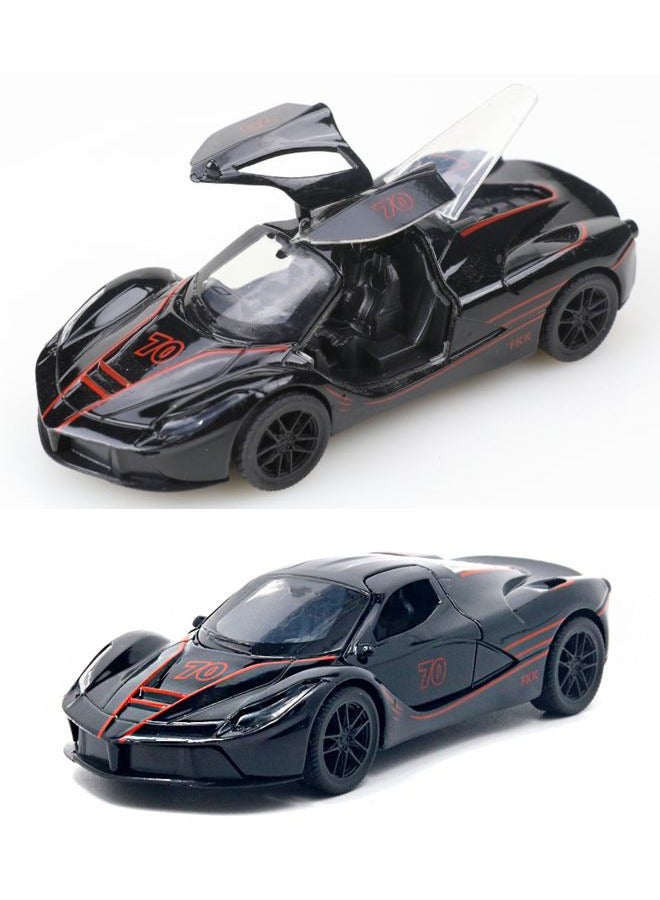 HALAMODO 1:36 Alloy Sports Car Model , Pull-Back Toy Car , Model Car for Kids Boy Girl Gift , Collectible Display ,Black/Red 12 cm*5 cm*3 cm - Image 1