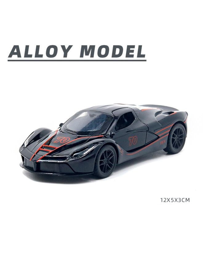 HALAMODO 1:36 Alloy Sports Car Model , Pull-Back Toy Car , Model Car for Kids Boy Girl Gift , Collectible Display ,Black/Red 12 cm*5 cm*3 cm - Image 2