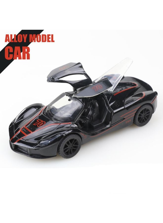 HALAMODO 1:36 Alloy Sports Car Model , Pull-Back Toy Car , Model Car for Kids Boy Girl Gift , Collectible Display ,Black/Red 12 cm*5 cm*3 cm - Image 3