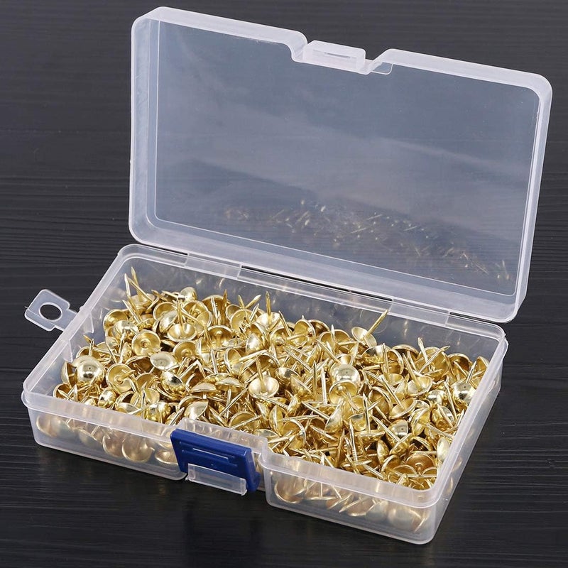 Keadic 300Pcs 7/16" (11mm) Antique Upholstery Tacks Furniture Nails Pins Kit for Upholstered Furniture Cork Board or DIY Projects - Gold - Image 5