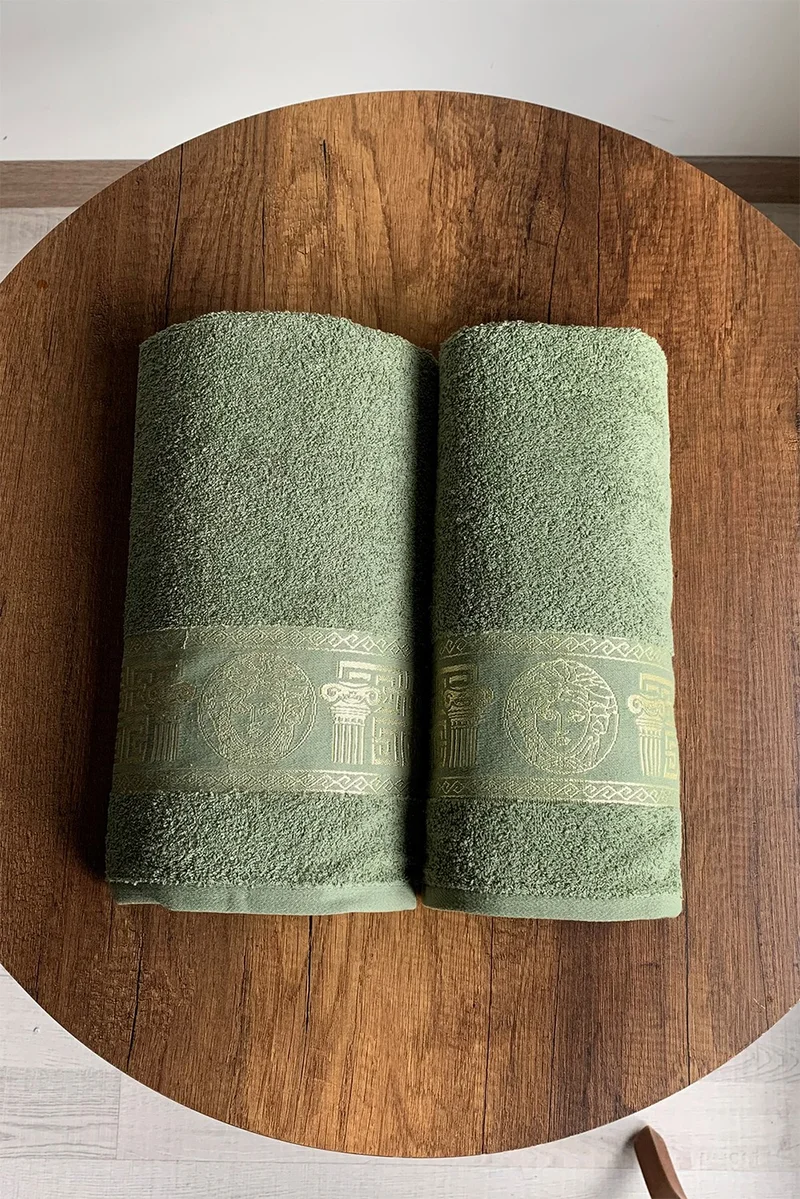 Valoroso Tekstil Valoroso Textile Medusa Motif 2-Piece Bath Towel Set / Turkish Bath Set 100% Cotton