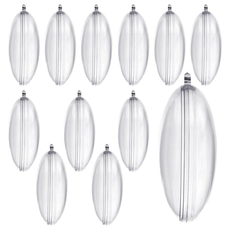 Homeford Fillable Plastic Clear Oval Ornament 312Inch 12Count