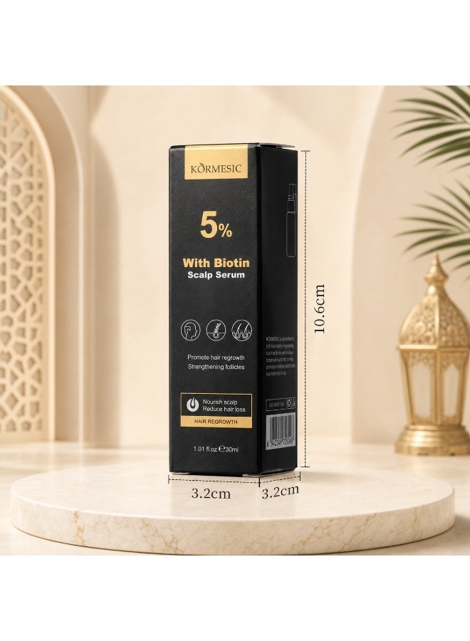 Kormesic سيروم مينوكسيديل للعناية بفروة الرأس بحجم 30 مل، تركيبة خفيفة لجذور الشعر والشعر الخفيف المظهر - Image 4