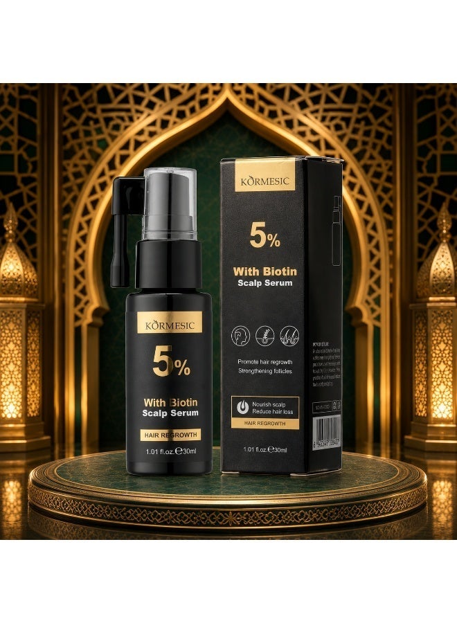 Kormesic سيروم مينوكسيديل للعناية بفروة الرأس بحجم 30 مل، تركيبة خفيفة لجذور الشعر والشعر الخفيف المظهر - Image 1