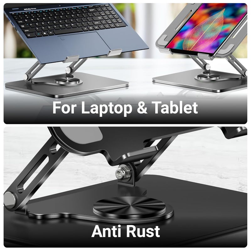 ZEBRONICS ZEBRONICS NS3000 PRO 360 Rotatable Laptop Stand Supports up to 17 43cm Laptops Tablets Supports Max 5kg Carbon Steel with Anti Rust Body AntiSlipScratch Silicone Pads  - Image 4