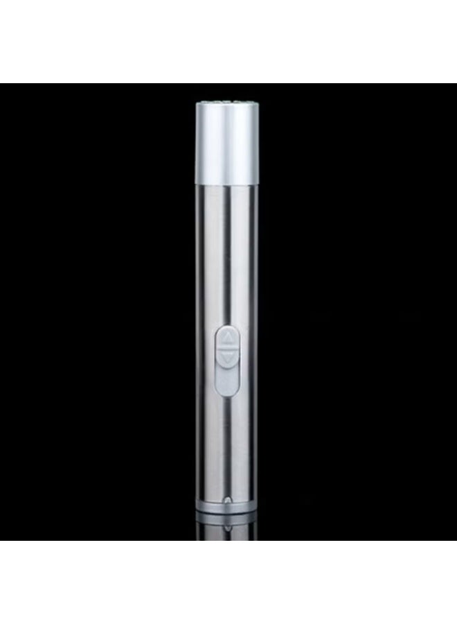 Led Flashlight Mini Portable Torch Lamp Silver 11.50*1.50*1.50cm - Image 3