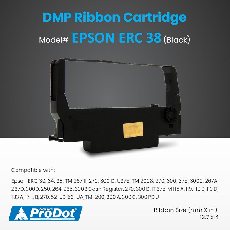 ProDot Dot Matrix Ribbon Cartridge Compatible with EPSON ERC 38 (Pack of 02) - Image 2