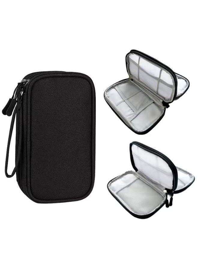 Electronic Organizer Pouch for Travel,Double Layer Storage Bag,Mesh Pocket,Waterproof Travel Organizer （small）  - Image 3