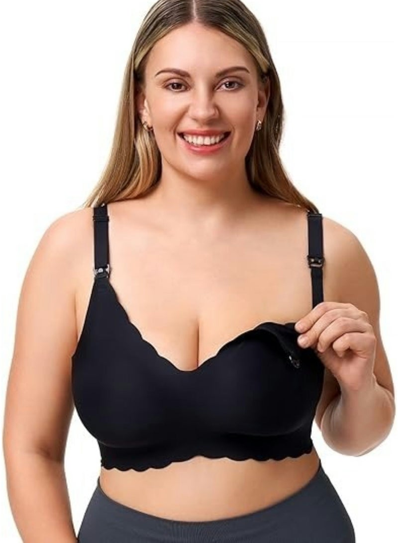 Lupantte Nursing Bras for Breastfeeding Comfort Maternity Bras for Pregnancy Seamless Bralettes with Extra Extender - Image 1