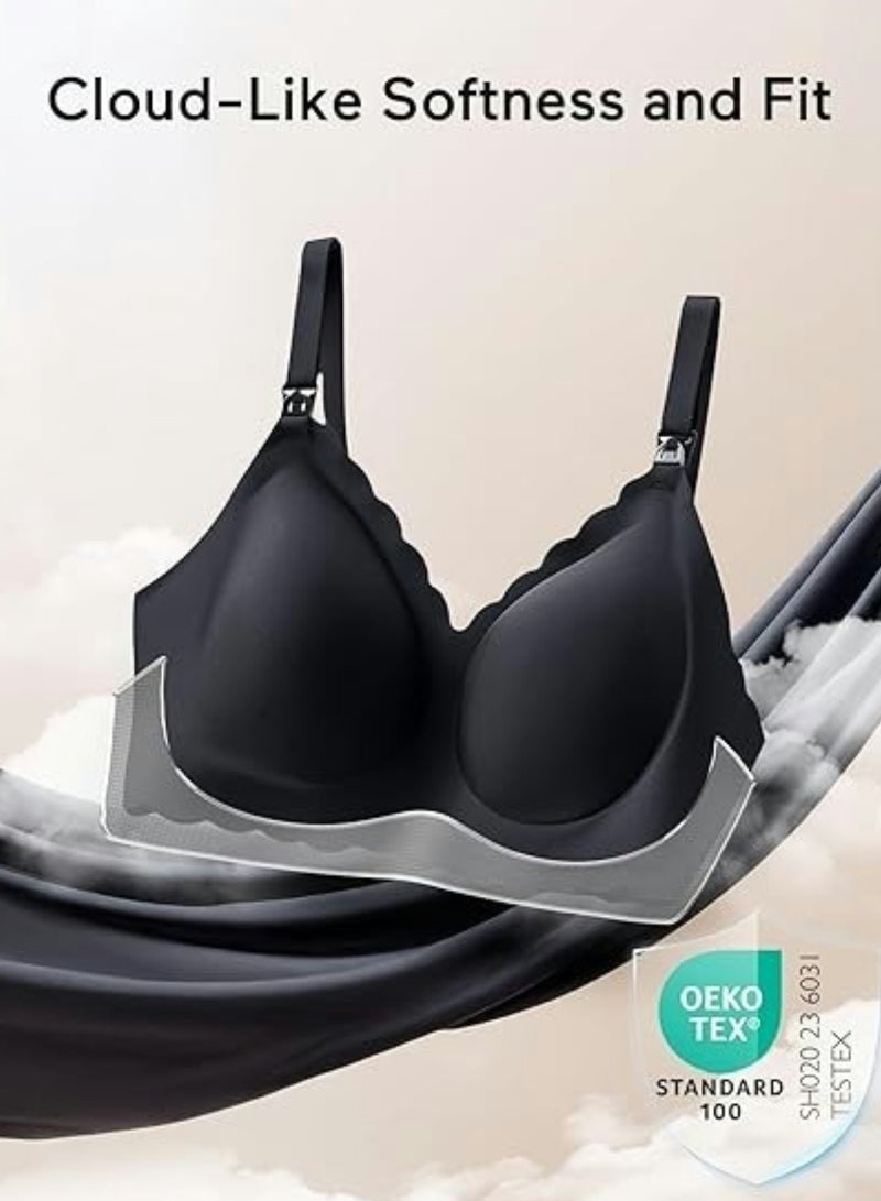 Lupantte Nursing Bras for Breastfeeding Comfort Maternity Bras for Pregnancy Seamless Bralettes with Extra Extender - Image 2