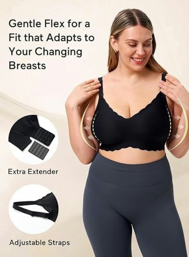 Lupantte Nursing Bras for Breastfeeding Comfort Maternity Bras for Pregnancy Seamless Bralettes with Extra Extender - Image 4