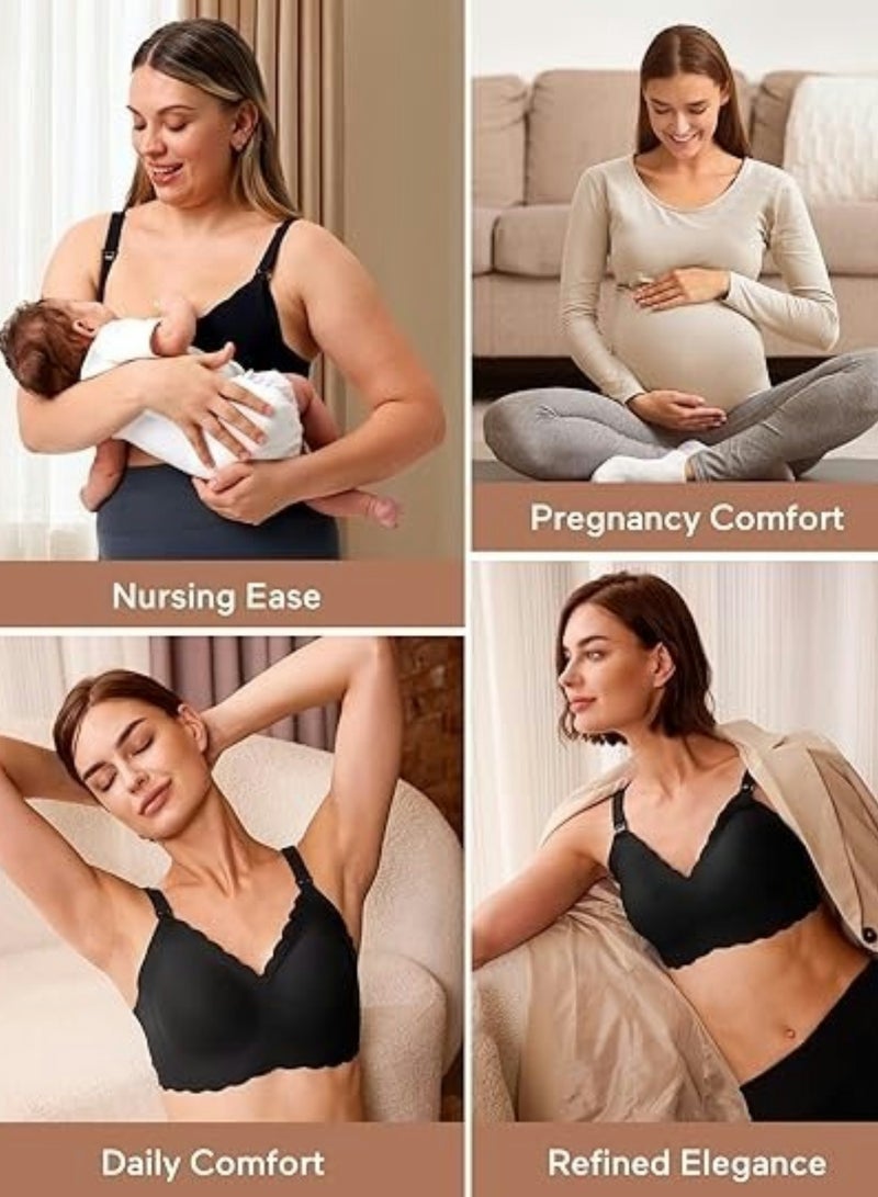 Lupantte Nursing Bras for Breastfeeding Comfort Maternity Bras for Pregnancy Seamless Bralettes with Extra Extender - Image 5