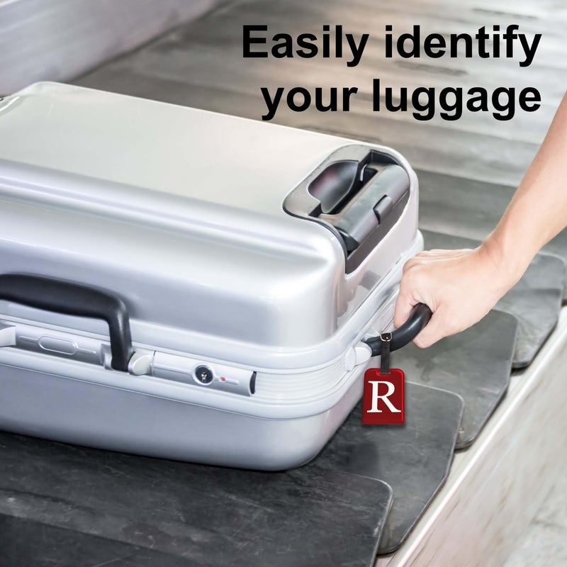 tag8 [Pack 2] Smart Luggage Tag ID with Name Initial B| Bag Tag with Global Loss Recovery Service | Airline Compliant | SITA World Tracer Code Enabled | Smart Alternative to Name Tags | Gift idea (R) - Image 3