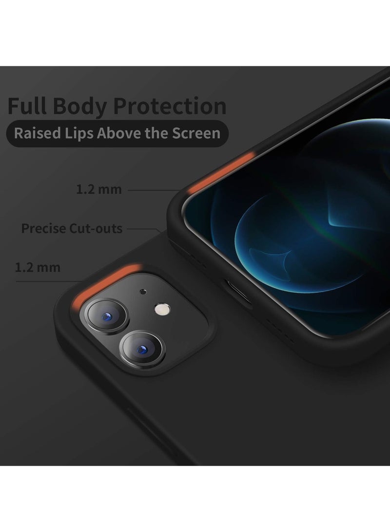 متوافق مع جراب iPhone 11 مقاس 6.1 بوصة من السيليكون السائل النحيف 4 طبقات من مطاط الجل الناعم المقاوم للصدمات مع بطانة من الألياف الدقيقة المضادة للخدش (أسود) - Image 5