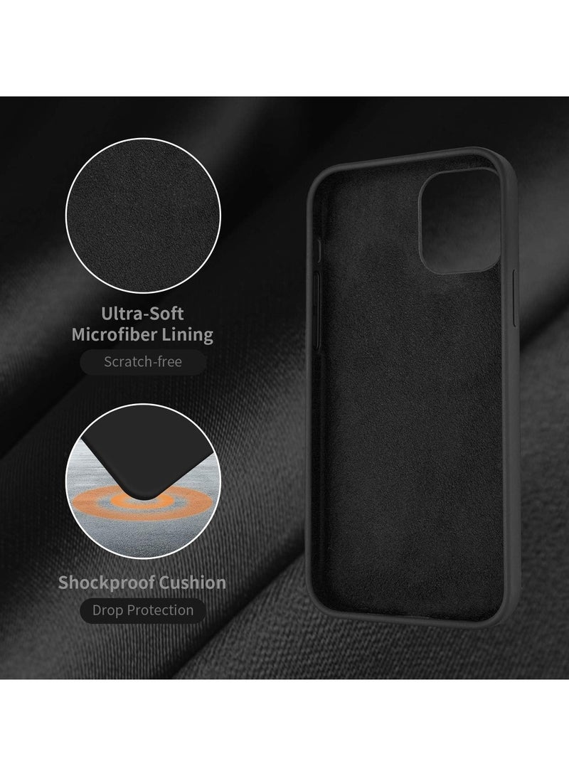 متوافق مع جراب iPhone 11 مقاس 6.1 بوصة من السيليكون السائل النحيف 4 طبقات من مطاط الجل الناعم المقاوم للصدمات مع بطانة من الألياف الدقيقة المضادة للخدش (أسود) - Image 3