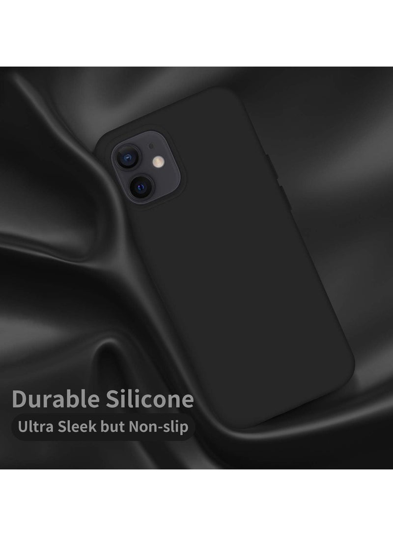 متوافق مع جراب iPhone 11 مقاس 6.1 بوصة من السيليكون السائل النحيف 4 طبقات من مطاط الجل الناعم المقاوم للصدمات مع بطانة من الألياف الدقيقة المضادة للخدش (أسود) - Image 4