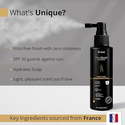 Le Dore Kerabond Hair & Scalp Mist | Hair Perfume & Frizz Control | With Keratin, Aquaxyl & Sodium Hyaluronate | SPF 30 UV & Heat Protection | Lightweight & Non-Greasy | For All Hair Types | 100ml - Image 5