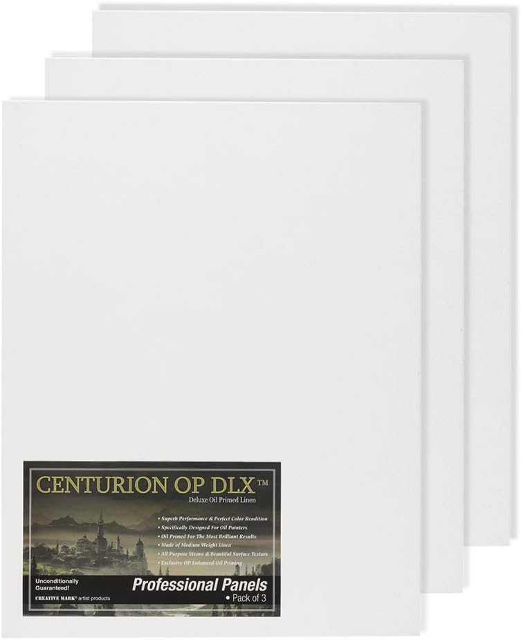 Centurion Deluxe Professional Oil Primed Linen Canvas Panels - 20x30-3 Pack of Linen Canvases for Painting, Artwork and More - Image 1