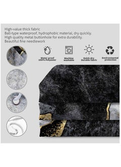 KASTWAVE Marble Shower Curtain with 12 Hooks, Waterproof Polyester Abstract Grey Black and White Design for Bathroom Decor Weighted Hem Easy Care 72"x72" (Black)  - Image 4