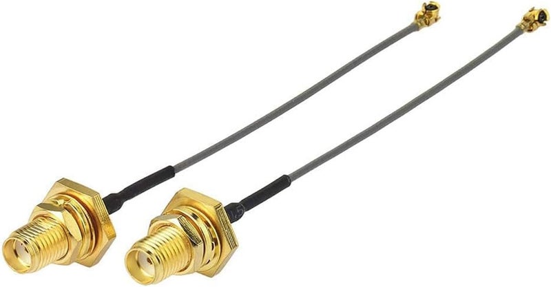 Superbat 3" Cable Mini PCI to SMA Female Low Loss Coaxial Cable for Wireless Routers Mini PCIe Cards Network Extension Bulkhead Pigtail PCI WiFi WAN Repeater 2-Pack - Image 1