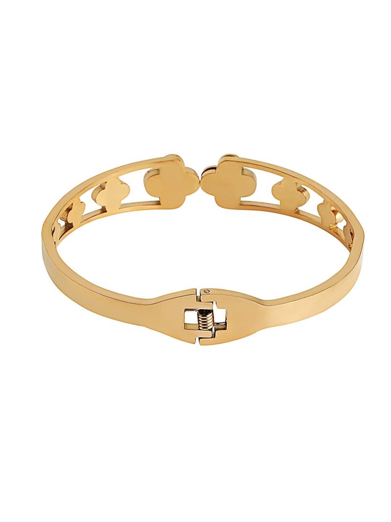 STYOLLO Stylish Rose Gold Anti-Tarnish Bangle Bracelet Kada For Women & Girls with American Diamonds | Premium Girls Bracelet Fashion Jewellery | Couples Gifts | Free Size-Set of 1 - Image 2
