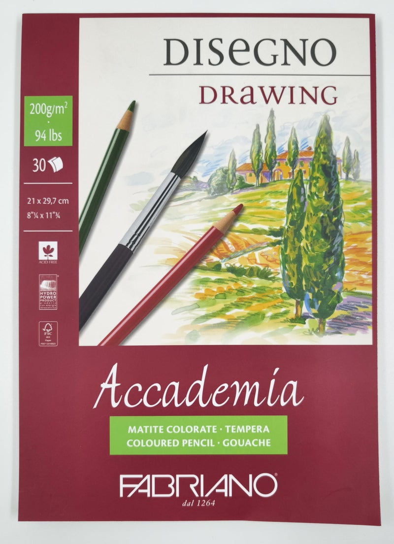 Fabriano Accademia Drawing Paper Pad, 30 Sheets, 200 GSM, Size A4 – Durable Sheets | Ideal for Drawing, Sketching, Mandala, Shading Art, Students, School, Office - Image 3