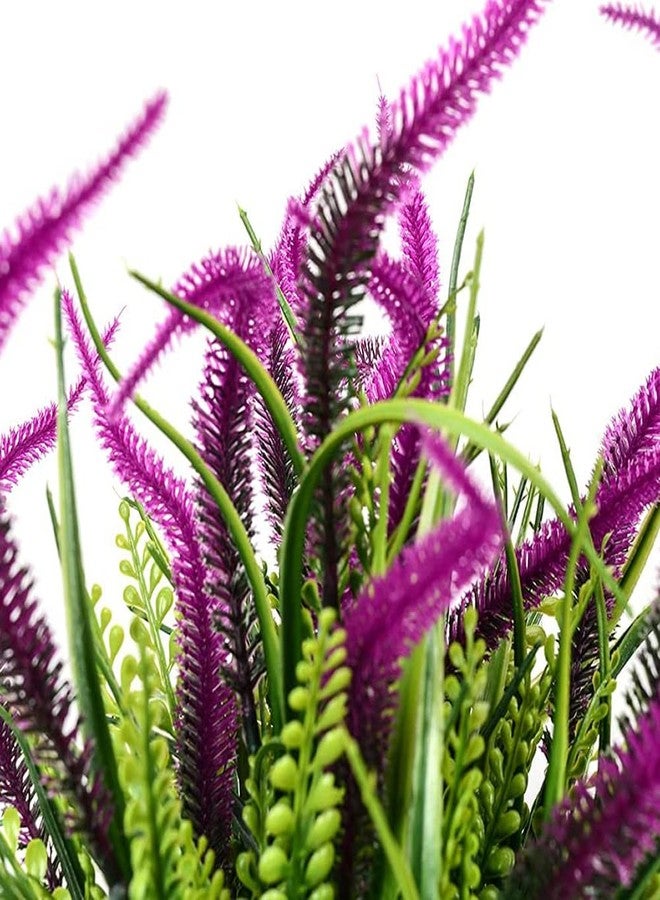 CLONG 8pcs Artificial Flowers for Outdoor Plants Faux Plastic Plant Fake Flower UV Resistant Plants (Purple) - Image 4