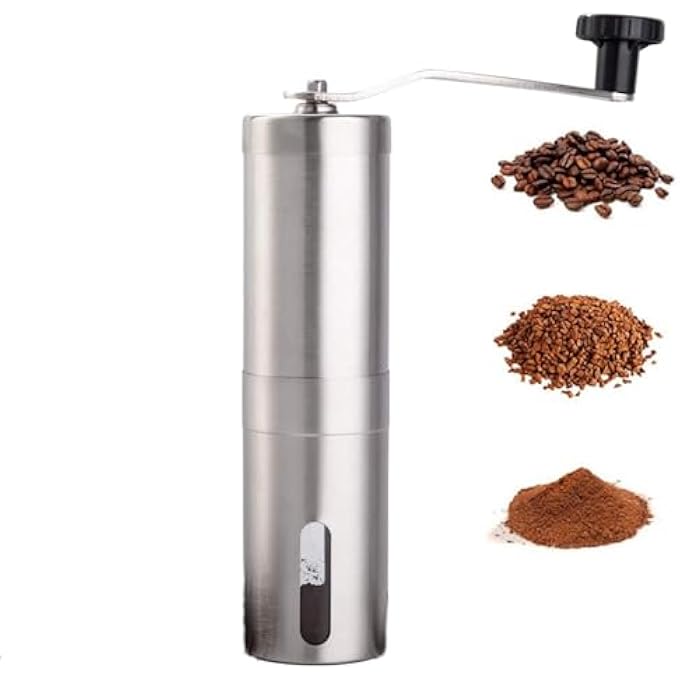 Khazna Manual Coffee Bean Grinder Stainless Steel Hand Coffee Mill Ceramic Burr For Aeropress Drip Coffee Espresso French Press Turkish Brew - Image 1