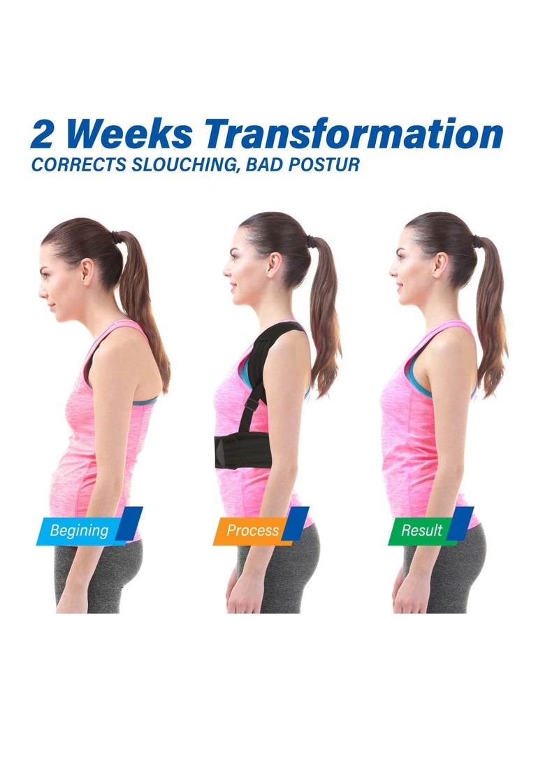 KASTWAVE Posture Corrector, for Women and Men Back Straightener Posture Corrector Adjustable Size Back Brace for Posture Providing Pain Relief from Neck Shoulder and Upper Back (Large) - Image 2