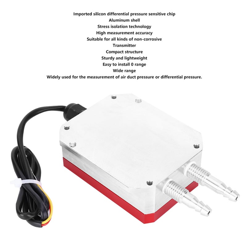 LCD Intelligent Digital Air Transmitter Air Pressure Sensor DC 24V 4-20mA for Ward Ventilation±500Pa - Image 2