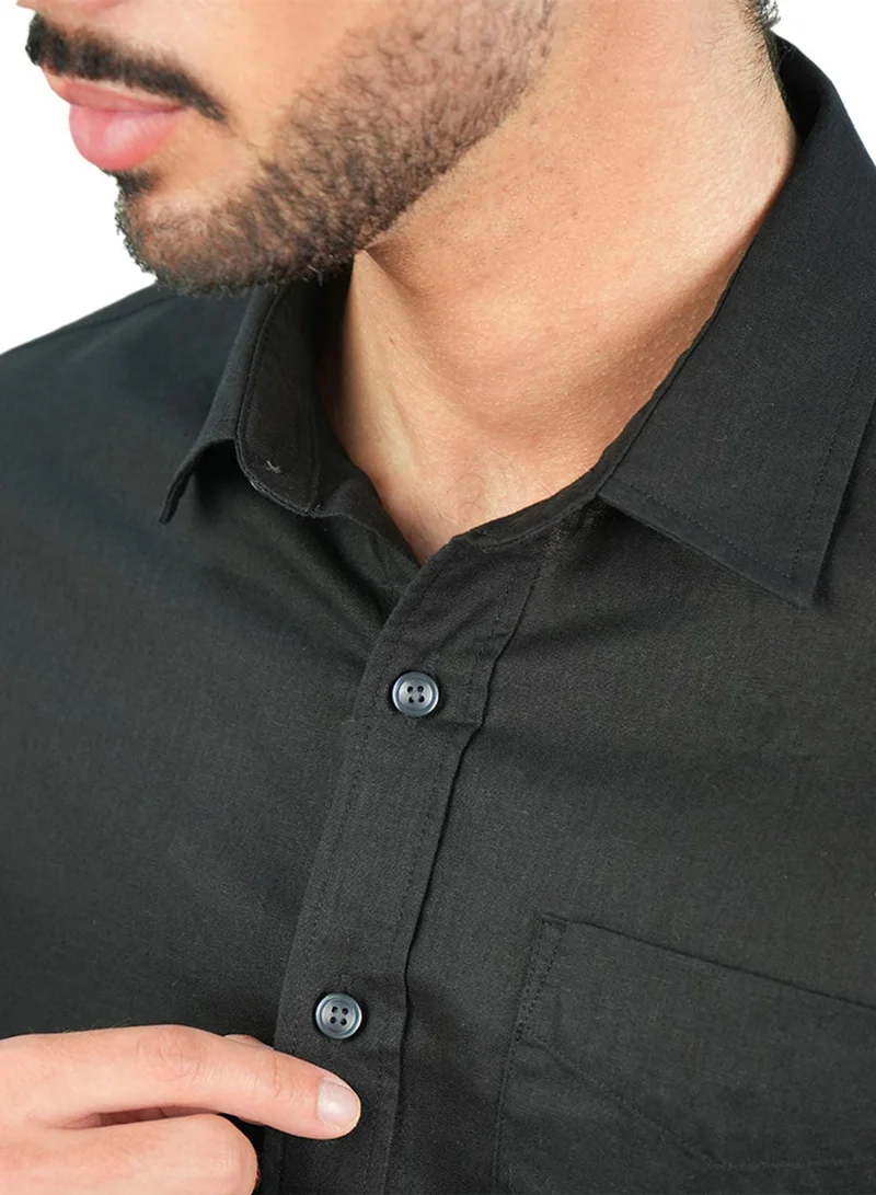 GIORDANO  Men's Slim Linen Cotton Solid Shirt for Men | Best Price UAE