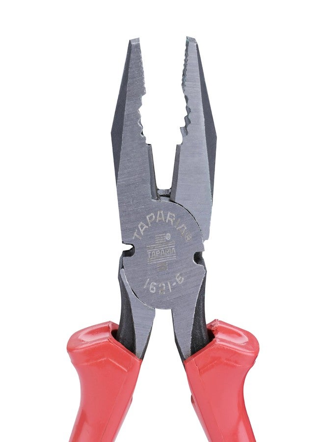 Taparia 6-Inch (152mm) Taparia Multi-Purpose Combination Pliers 1621-6 - Heavy-Duty Chrome Nickel Steel with Precision Serrated Jaws and Wire Cutter, Ergonomic Handles for Gripping, Cutting, and Bending - Perfect for DIY, Electrical, and Automotive Tasks - Image 4