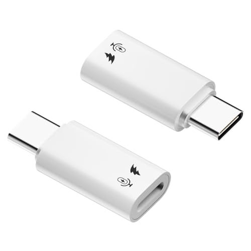 AuviPal USB C to Lightning Microphone Adapter (2 Pack), USB C Male to Lightning Female Converter for Wireless Lavalier Microphone - White, Aluminum Alloy - Not for Headphone or Data - Image 1