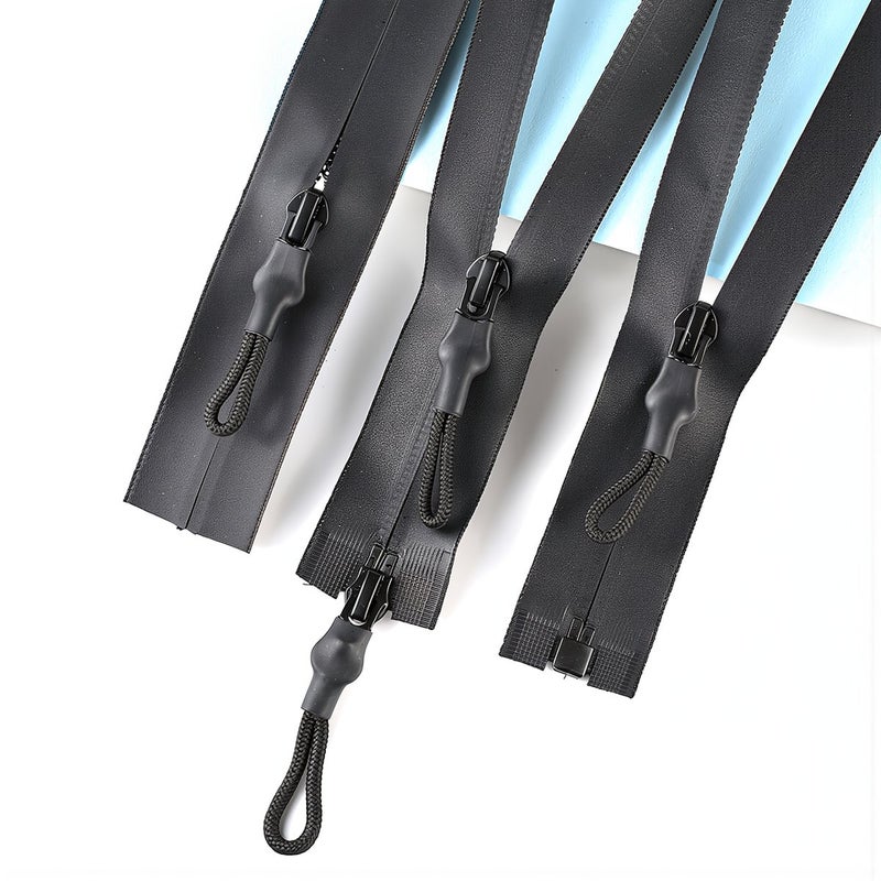 Advanced Waterproof Zipper Heavy Duty 3# Black 10-100cm Rust Proof Smooth Pull Long Lasting - Image 2